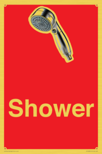 Shower Dementia Friendly Sign Red